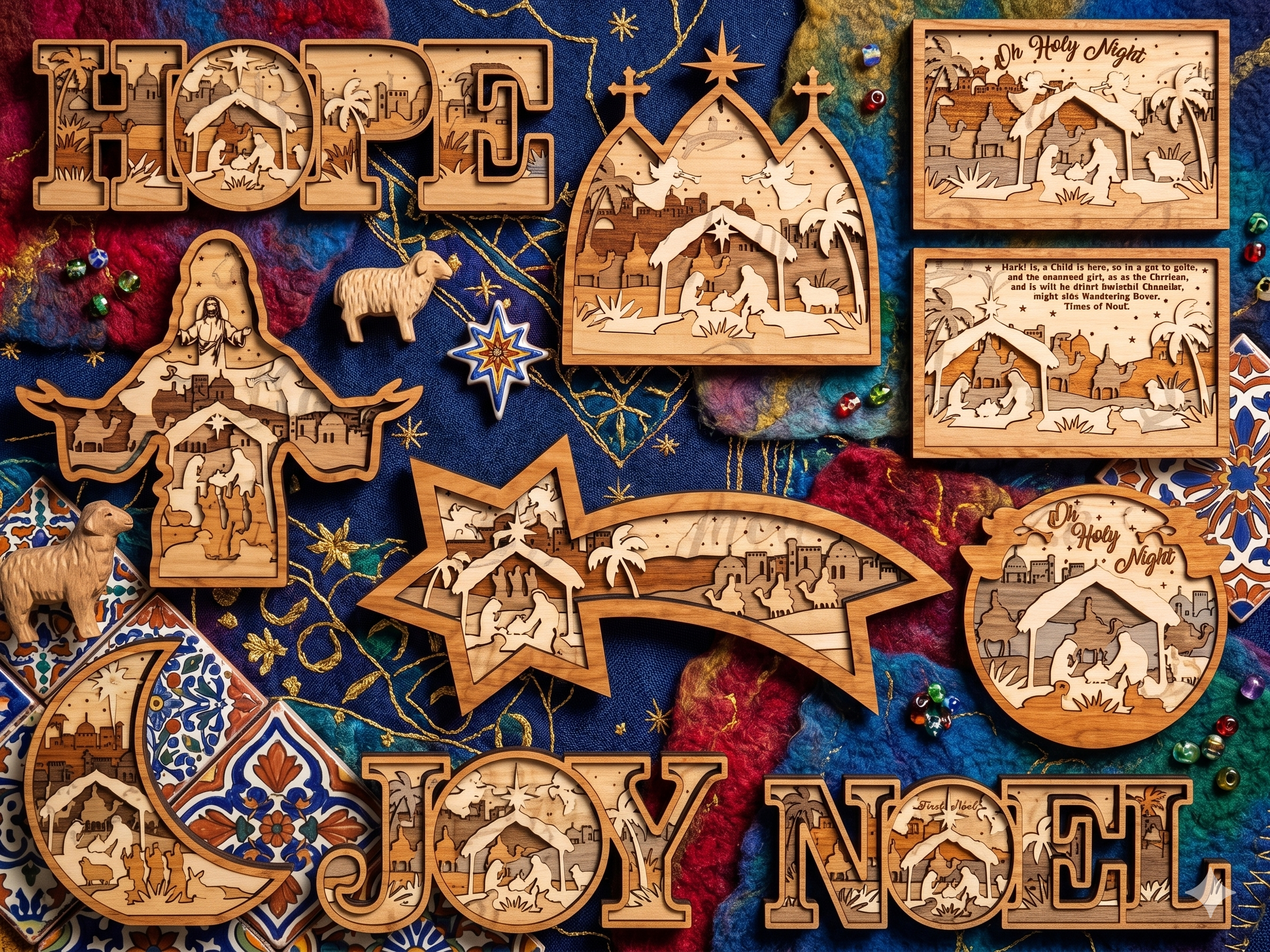 Gemini_Generated_Image_8u1cfw8u1cfw8u1c 10+ Nativity Designs Bundle SVG | 3D Multilayer Wooden Laser Cut Files | Christmas Nativity Scene Glowforge Xtool Download - Image 1