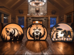 Bear Lantern Bundle Laser Cut File, 3D Wildlife Night Lamp SVG DXF PDF, Glowforge Xtool Wood Craft Download - Image 2