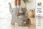 Kids Step Stool SVG Bundle, Laser Cut Wooden Step Stand Files, Montessori Learning Tower for Glowforge - Image 6