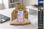 Magic Mirror Phone Stand SVG Bundle, Laser Cut Wooden Phone Holder Files, Glowforge Cricut CNC DIY Templates - Image 5