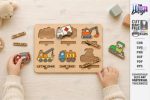 Montessori Kids Puzzles Laser Cut Bundle, Wooden Puzzle SVG, Educational Toy CNC Template, DXF PDF EPS Files - Image 15