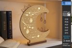 Moon Nightlight Lamp SVG Bundle, Laser Cut Wooden Night Light Files, 3D Moon Lamp for Glowforge Cricut CNC DXF EPS PNG - Image 4
