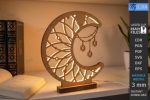 Moon Nightlight Lamp SVG Bundle, Laser Cut Wooden Night Light Files, 3D Moon Lamp for Glowforge Cricut CNC DXF EPS PNG - Image 7