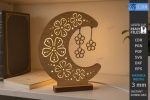 Moon Nightlight Lamp SVG Bundle, Laser Cut Wooden Night Light Files, 3D Moon Lamp for Glowforge Cricut CNC DXF EPS PNG - Image 8