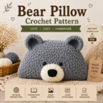 Crochet Bear Pillow Pattern PDF, Teddy Bear Cushion Tutorial, Cute Animal Pillowcase, Nursery Room Decor Gift, Easy Amigurumi Download PDF - Image 3