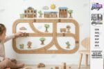 Wall Mounted Road Track Laser Cut Bundle SVG | Wooden Car Track CNC Files | Glowforge xTool Cricut Templates | Kids Room Decor - Image 12