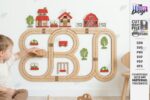 Wall Mounted Road Track Laser Cut Bundle SVG | Wooden Car Track CNC Files | Glowforge xTool Cricut Templates | Kids Room Decor - Image 9