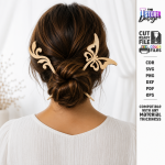 Hair Sticks and Pins Laser Cut Bundle, Wooden Hair Accessories SVG, Hair Pin CNC Template, DXF PDF EPS Files - Image 3