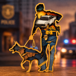 Police Dog SVG 3D Layered Silhouette, Law Enforcement K9 Cut File, Glowforge Laser Cut 8 Layer - Image 2