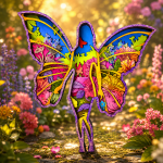 Butterfly Woman SVG 3D Layered Silhouette, Laser Cut 7 Layer - Image 2