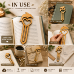Dolphin Heart Bookmark SVG Bundle | Laser Cut Bookmark Files | SVG PNG EPS DXF Digital Download - Image 2