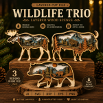 Bundle Kit Animals Multilayer 3D Wooden Engraved Laser Cut File, Decoration Ornament Glowforge Make, Svg Dxf Eps Jpg Pdf Png File - Image 2