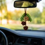 Pine Cone Crochet Pattern PDF, Rustic Car Charm, Rearview Mirror Hanging Ornament, Woodland Christmas Decor - Image 5