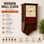 FRETWORK CLOCK Wooden Wall Clock SVG | Laser Cut Clock Template | DIY MDF Wall Clock Kit | CNC Files | Digital Download