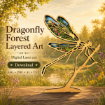Dragonfly SVG, 3D Layered Mandala, Insect Cut File, Glowforge Laser Art