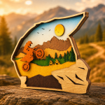 Motorcycle Helmet SVG 3D Layered Silhouette, Racing Biker Cut File - Image 3