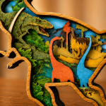 7 Layer T-Rex Dinosaur SVG Pack, 3D Tyrannosaurus Cut File, Glowforge Laser Cut - Image 4