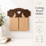 Cutting Boards with Holders Bundle Laser Cut Files | Kitchen Board Stand SVG | Wooden Chopping Board Rack DXF | CNC Glowforge File PDF EPS - Image 11