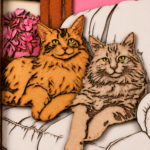 Cat Scene SVG Multilayer 8 Layers, Glowforge Laser Cut Cat - Image 5
