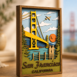 San Francisco SVG, 7 Layers City Art, Plywood Cut File - Image 3