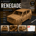 Jeep Renegade Papercraft Template SVG PDF | Cardboard SUV Model Kit | DIY Paper Car | Instant Download Laser Cut Files