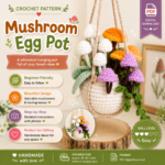 Mushroom Car Hanging Crochet Pattern, Amigurumi Mushroom Ornament, Rear View Mirror Charm, PDF Pattern