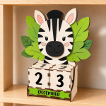 Animal Perpetual Block Calendar SVG Bundle, Wooden Desk Calendar Laser Cut File, Kids Nursery Decor, Glowforge Digital Download - Image 3