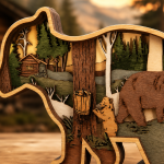 Bear SVG 3D Layered Mandala, Cute Cub Animal Cut File, Glowforge Laser Cut - Image 4