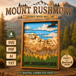 Mount Rushmore SVG 3D National Landmark, 9 Layers US President Cut File