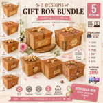 Personalized Gift Boxes Laser Cut Bundle SVG | Custom Gift Box CNC Files | Glowforge xTool Cricut Templates | Wooden Gift Packaging