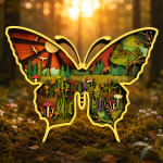 Butterfly SVG 3D Layered Mandala, Insect Portrait Cut File, Glowforge Laser Cut 8 Layer - Image 2
