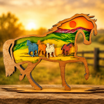 Horse SVG, 3D Layered Mandala, Glowforge Laser Cut - Image 2
