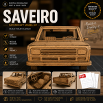 Fiat 147 Pickup Papercraft Template SVG PDF | Cardboard Truck Model Kit | DIY Paper Vehicle | Instant Download Laser Cut Files - Image 2