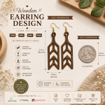 Boho Arrow Earrings SVG | Laser Cut Wooden Earrings Template | Glowforge SVG | DXF EPS PNG Bundle - Image 2