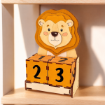 Animal Perpetual Block Calendar SVG Bundle, Wooden Desk Calendar Laser Cut File, Kids Nursery Decor, Glowforge Digital Download - Image 10