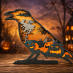 Crow SVG 3D Layered Mandala, Halloween Animal Cut File, Glowforge Laser Cut 5 Layer - Image 2