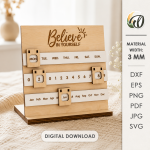3D Calendar Laser Cut Bundle, Wooden Perpetual Calendar SVG, Desk Calendar CNC Template, DXF PDF EPS Files - Image 11