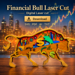 Bull and Bear SVG 3D Layered Mandala, Stock Market Cut File