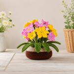 Primrose Flower Crochet Pattern PDF, Floral Table Decoration, Flower Pot Amigurumi, Spring Home Decor Gift - Image 2