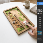 Fast Sling Puck Game Laser Cut Bundle, Wooden Table Hockey SVG, Family Board Game CNC Template, DXF PDF EPS Files - Image 16