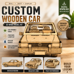 Gol Car SVG | 3D Wood Model Kit Laser Cut Files | DIY VW Car Puzzle | CNC DXF EPS PDF Digital Download - Image 2