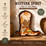 4x Cowboy Bundle 3D Multilayer Wooden Western Engraved Laser Cut File, Decoration Ornament Glowforge Svg Dxf Eps Jpg Pdf Png Xtool File - Image 5