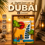 Dubai SVG 3D, 6 Layers Art, Plywood Cut File
