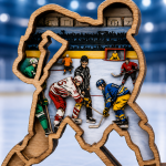 Hockey Player SVG 3D Layered Silhouette, Ice Rink Sports Cut File - Image 4