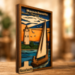 Massachusetts SVG 3D, 5 Layers, Plywood Cut File - Image 3
