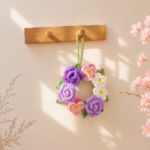 Flower Wreath Crochet Pattern PDF, Purple Floral Wreath Tutorial, Spring Home Decor, Wall Hanging Decor Pattern - Image 2