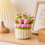 Tulip Basket Crochet Pattern PDF, Tulip Flower Basket Pattern, Crochet Flower Basket, DIY Floral Gift, Beginner Crochet Pattern - Image 3