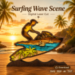 Jet Ski SVG 3D Layered Silhouette, Sea Doo Cut File
