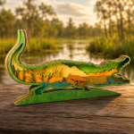 Alligator SVG 3D Layered Silhouette, Crocodile Cut File, Laser Cut - Image 3
