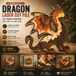 10+ Fire Dragon Bundle Multilayer 3D Wooden Engraved Laser Cut File, Decoration Ornament Glowforge Make, Svg Dxf Ai Pdf Instant Download - Image 10